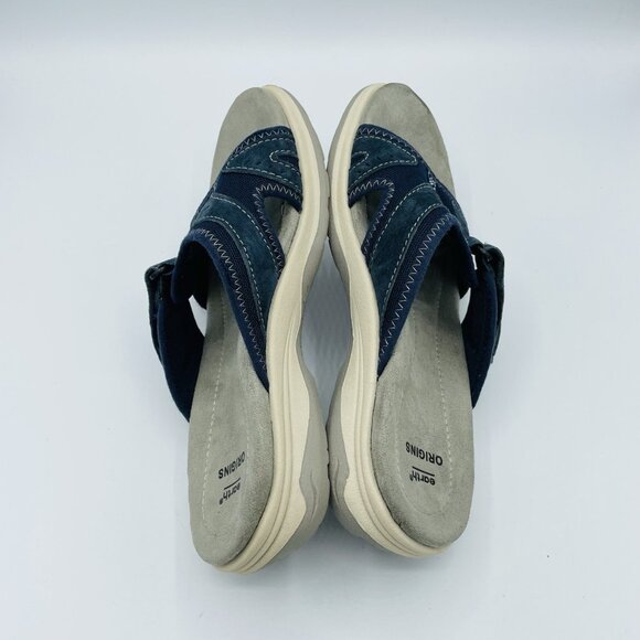 Earth Origins Sandals Womens Size 8M Blue Gray Comfort Open Toe Adjustable Slide - Picture 11 of 11